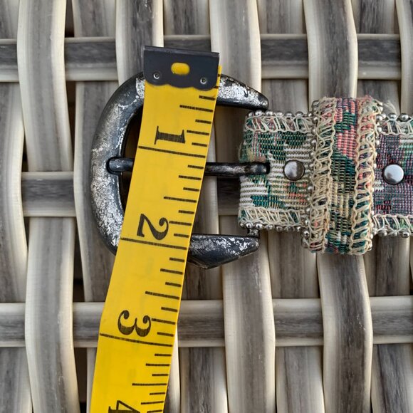 Vintage 80s Floral Tapestry Boho Granny Chic Romantic Retro Western Waist Belt - Picture 12 of 12